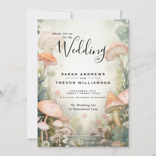 Fairy Tale Woodland Fairycore Romance Einladung (Vorderseite)