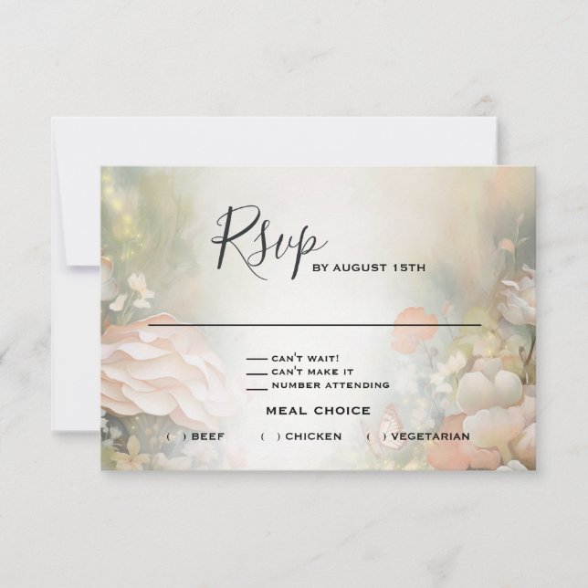 Fairy Tale Woodland Fairycore Romance RSVP Karte (Vorderseite)