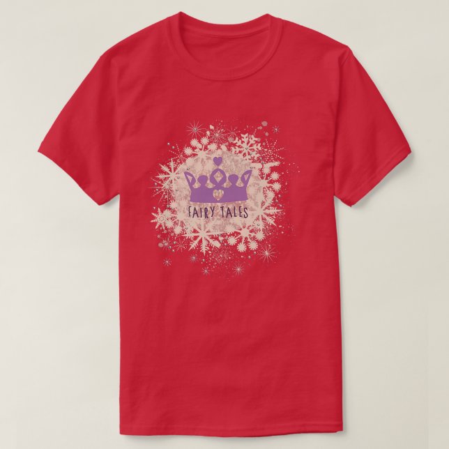 Fairy Tales Crown Princess Queen Christmas Snowfla T-Shirt (Design vorne)