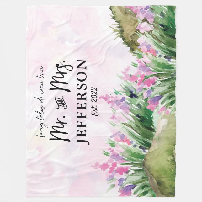 Fairy Tales do Come True | Herr und Frau Wedding Fleecedecke (Vorderseite)