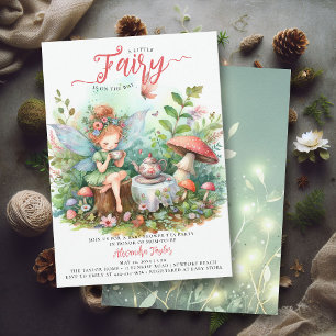 Fairy Tea Mushrooms Wild Garden Baby Girl Dusche Einladung