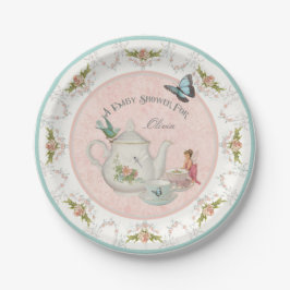 Fairy Tea Party Baby Dusche Party Dekoration Rose  Pappteller