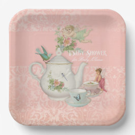 Fairy Tea Party Babydusche Dekoration Personalisie Pappteller