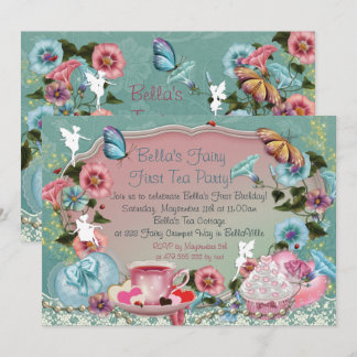Fairy Tea Party Geburtstagseinladungen Einladung