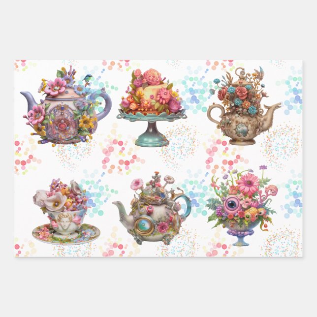 Fairy Tea Party Geschenkpapier Set (Vorderseite)