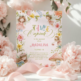 Fairy Time Capsule Bright Wildflower Birthday Poster