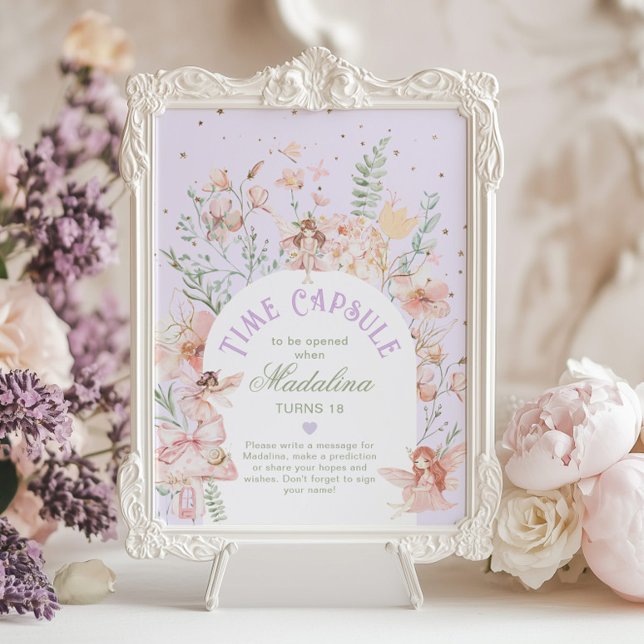 Fairy Time Capsule Whimsical Purple Birthday Poster (Von Creator hochgeladen)