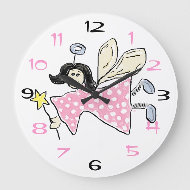 Fairy Time Große Wanduhr (Vorderseite)