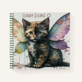 Fairy Tortoiseshell Kitten Spiral Notebook Notizbuch