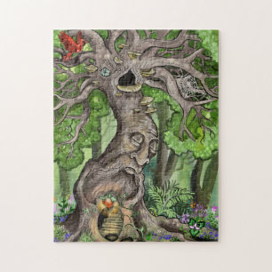 Fairy Tree Zuhause Illustration Puzzle