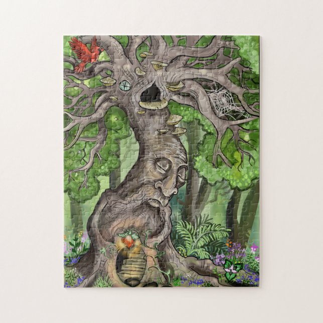 Fairy Tree Zuhause Illustration Puzzle (Vertikal)