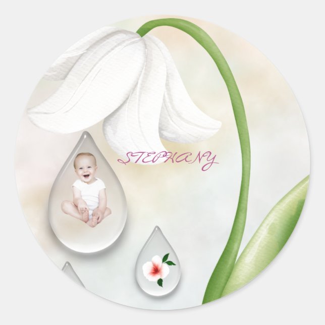 Fairy Tröpfchen rund Aufkleber (Vorderseite)