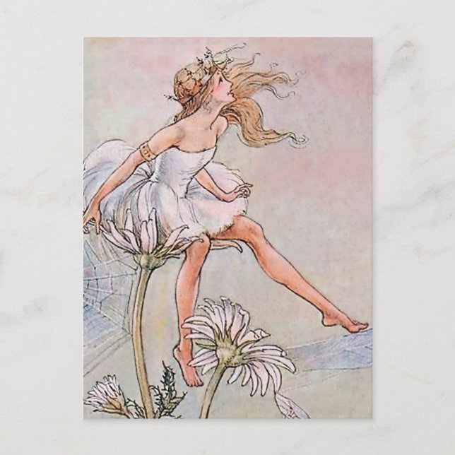 Fairy über eine Blume von Florence Anderson Postkarte (Vorderseite)