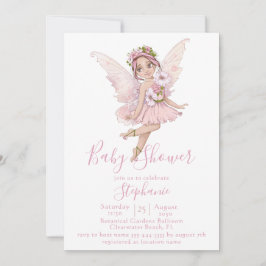 Fairy und Blume Aquarellbilder Dusche Einladung