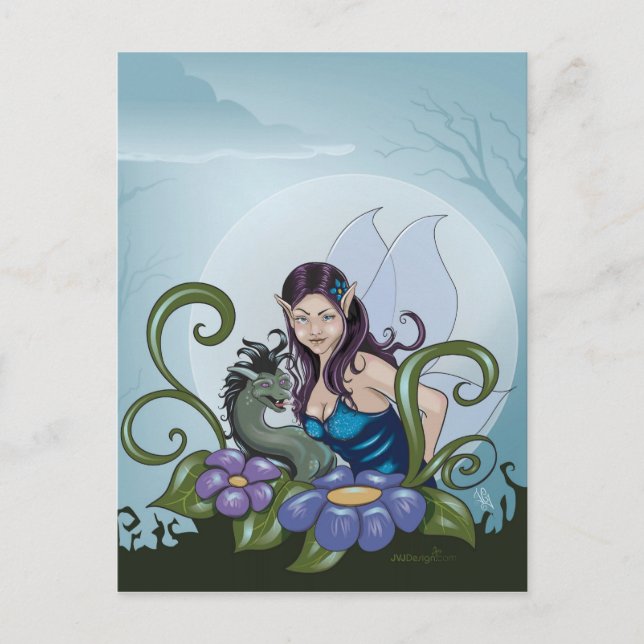 Fairy und Dragon Postkarte (Vorderseite)
