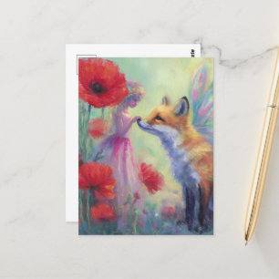 Fairy und ein Fuchs Postkarte