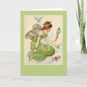Fairy und ihr aussehendes Glas Karte