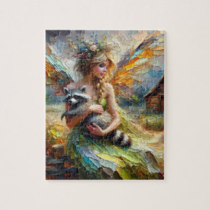 Fairy und ihr Begleiter Raccoon Puzzle