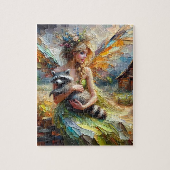 Fairy und ihr Begleiter Raccoon Puzzle (Vertikal)