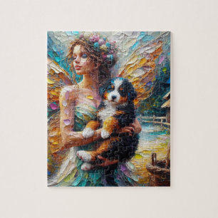 Fairy und ihr Berner Hund Welpe Puzzle