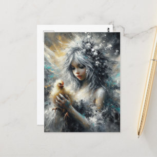 Fairy und ihr kleiner Buff Chick Postkarte