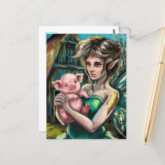 Fairy und ihr Schweine auf dem Bauernhof Postkarte