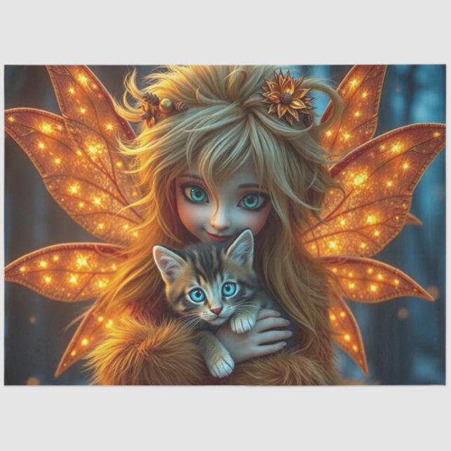 Fairy und ihre Katze Seidenpapier (Vorderseite)