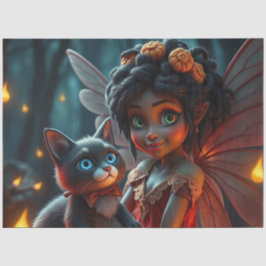 Fairy und ihre Katze Seidenpapier