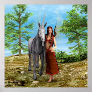 Fairy und Unicorn Poster