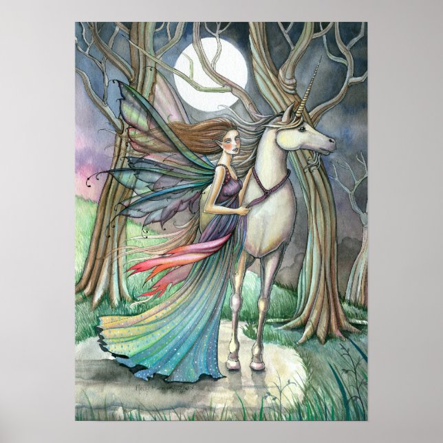 Fairy Unicorn Poster Print von Molly Harrison (Vorne)
