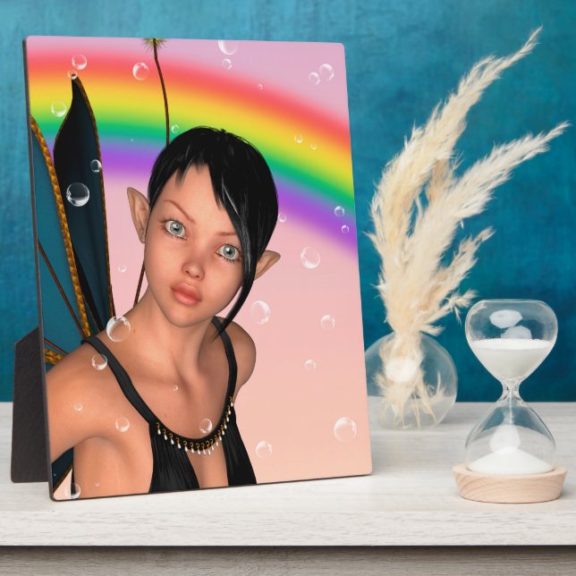 Fairy unter Rainbow Fotoplatte (Seite)
