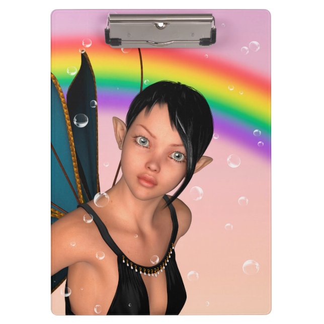 Fairy unter Rainbow Klemmbrett (Vorderseite)