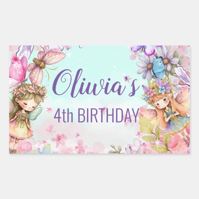 Fairy-verzauberter Forstaufkleber Rechteckiger Aufkleber (Vorderseite)