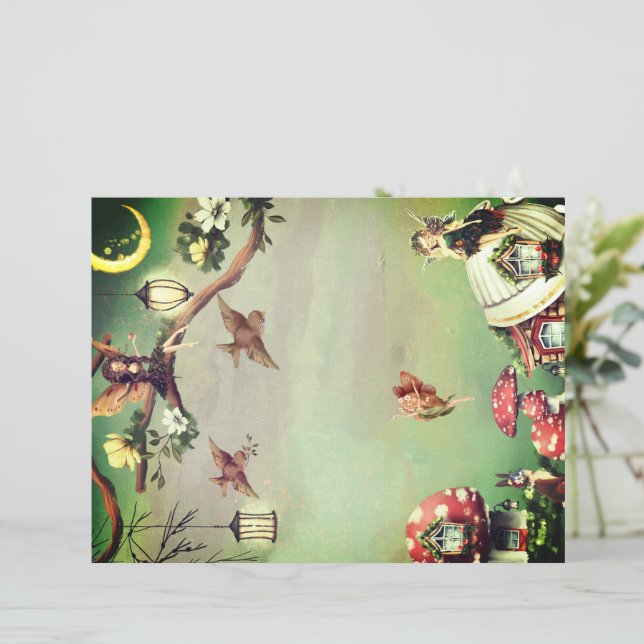 Fairy Village Decoupage Srapbook (Stehend Vorderseite)