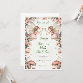 Fairy VIUR EST Birthday Einladung - Editable Twin