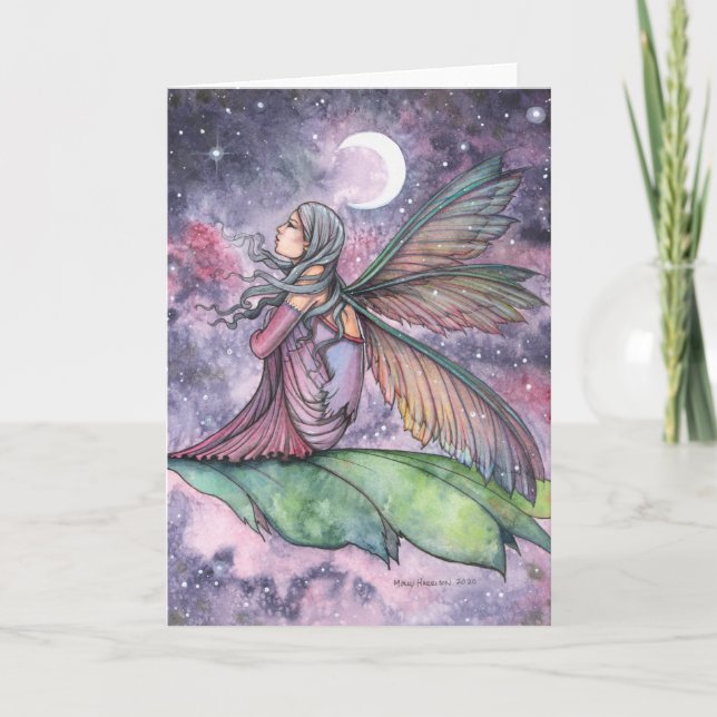 Fairy Watercolor Kunst, Dichtung und Musik Karte (Vorderseite)
