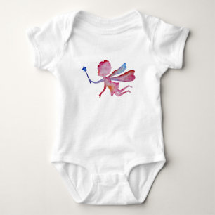 Fairy Watercolor Zeichnend Jersey Bodysuit Baby Strampler