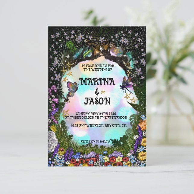 Fairy Whimsical Forest of Magic Save The Date (Stehend Vorderseite)