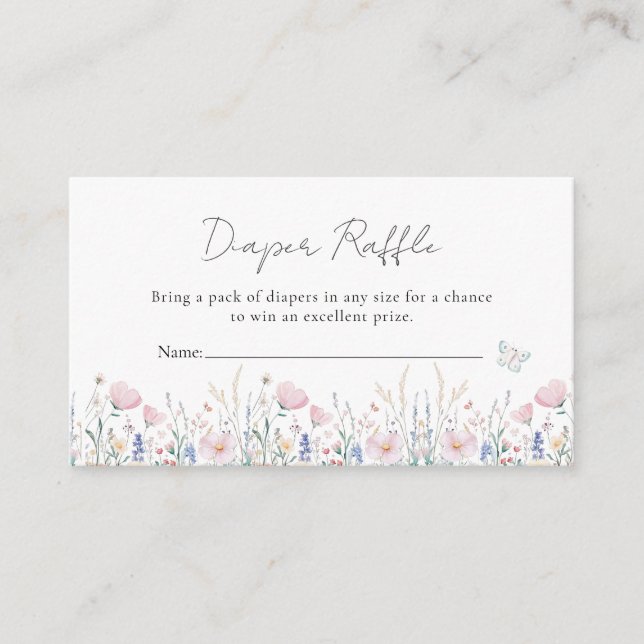 Fairy Wildblume Verzauberte Whimsical Baby Dusche Begleitkarte (Vorderseite)