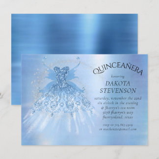 Fairy Wing Ice Gown | Frost Blue Iridescent Sheen Einladung