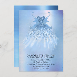 Fairy Wing Ice Gown   Frost Blue Iridescent Sheen Einladung