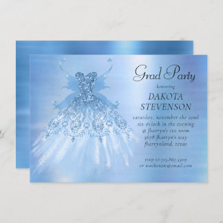 Fairy Wing Ice Gown | Frost Blue Iridescent Sheen Einladung