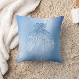 Fairy Wing Ice Gown   Frost Blue Iridescent Sheen Kissen