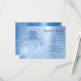 Fairy Wing Ice Gown | Frost Blue Iridescent Sheen RSVP Karte