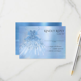 Fairy Wing Ice Gown   Frost Blue Iridescent Sheen RSVP Karte