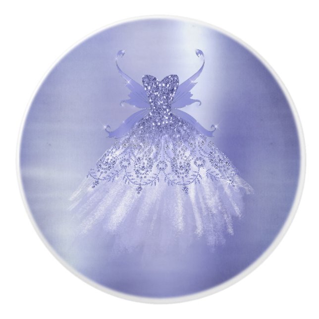 Fairy Wing Lavender Gown | Lila Iridescent Sheen Keramikknauf (Vorderseite)
