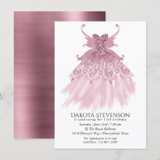 Fairy Wing Mauve Gown | Luxuriöse Dusty Pink Sheen Einladung