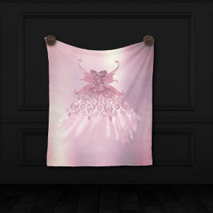 Fairy Wing Mauve Gown Luxuriöse Dusty Pink Sheen Fleecedecke