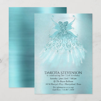 Fairy Wing Mind Gown | Luxe Pearl Green Aqua Sheen Einladung