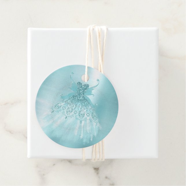 Fairy Wing Mind Gown | Luxe Pearl Green Aqua Sheen Geschenkanhänger (Beispiel)